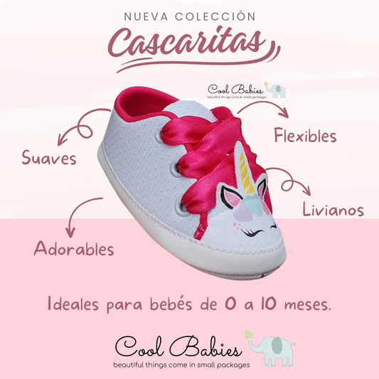 Cascarita Unicornio Cinta Blanco Fucsia