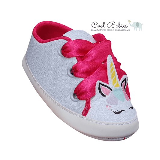 Cascarita Unicornio Cinta Blanco Fucsia